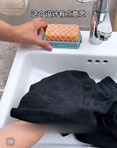 2 in 1 Soap Bubble Box Double Layer Soap Storage Box with Elastic Mesh for Bathroom Kitchen Bubbles and Foaming