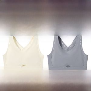 MiiOW | Cool Feeling Ice Silk Sports Underwear Seamless Wind Cave Cup Bralette For Young Girls Prevents Exposure Short Length Basic Solid Color