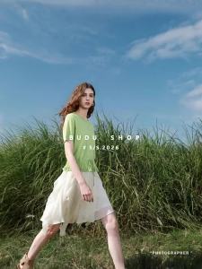 3COLOUR·S | Tencel Short Sleeve Round Neck Knit Cardigan