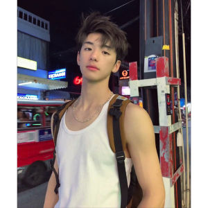 White American Style Sleeveless Fitness Vest Mens Summer High Quality Pure Cotton Heavyweight No Ironing Required round Neck