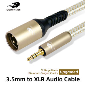 GOLLEY สายออดิโอตัวผู้เป็น XLR 3.5มม. อะแดปเตอร์เกรดสตูดิโอสำหรับไมโครโฟนอินเทอร์เฟซโปรเกียร์เสริมการออกแบบแบบถัก