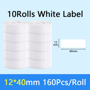 Niimbot Officia Label Sticker Paper 10 Rolls White Tape Papers Waterproof Anti-Oil Thermal Label 12-15mm For D11 D101 D110 Print