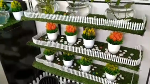 Artificial Potted Green Plant Mini Desktop Ornament for Coffee Shop Hotel Home Office Decor