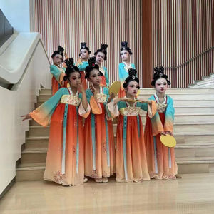 Childrens Performance Clothes Classical Dance Han Tang Dance Outfit Girls Hanfu Cheongsam Skirt Ethnic Dance Costume