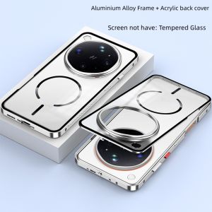 Magnetic Aluminium Alloy Metal Frame Bumper+Acrylic Back Cover For Oppo A7 Pro Max Find X9 Ultra  X9s Pro K15 Pro + Reno 16 Pro