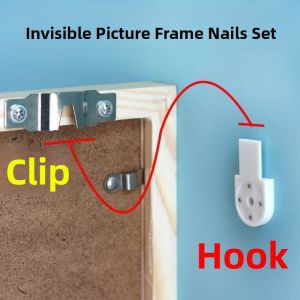 Invisible Picture Hanging Nails Wall Decorative Picture Frame Hooks No Drilling Needed Iron Material Can Bear up to 3kg