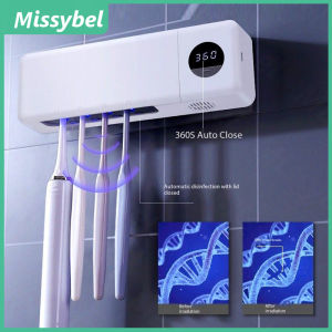 Home Smart UV Toothbrush Disinfector UV Digital Display Non Punching Toothbrush Disinfector Bathroom Toothbrush Disinfection+Air Drying Device+Toothbrush Storage Rack.