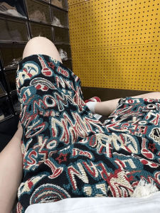 Quần Short Dệt Kim Thêu Họa Tiết Dân Tộc Nam Mùa Hè 2025 Quần Dài Năm Điểm Thiết Kế Nhỏ Quần Thể Thao Thường Ngày