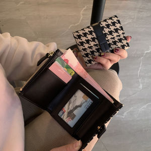 Elite Short Foldable Wallet for Women 2025 New Style Niche Design High End Leather Purse Compact Popular among Internet Users