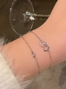 GLAMOR✨กำไลข้อมือเงินแท้ Love-Loop สร้อยข้อมือเชื่อมโยงความรัก กำไลผู้หญิงสไตล์เกาหลี กำไลแฟชั่น