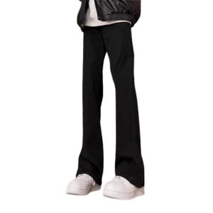 Cleanfit Black Casual Mens West Pants Drapey High-End Feel Commute Slim Straight Micro Flare Pants Outdoor Leisure Clothing