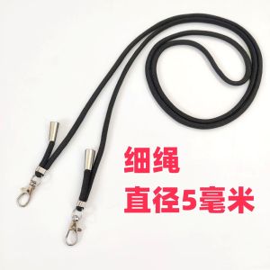 Black Crossbody Rope Strap Cell Phone Bag Shoulder Strap Bold Long Double Hook Lanyard Stretchable Adjustable Easiest for Match Internet Celebrity