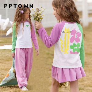 PPTOWN | Childrens Spring and Summer New Printed Long Sleeve T-shirt