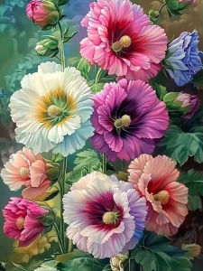 Acrylic Paint By Numbers Floral Pattern Painting By Numbers on Canvas Coloring By Number for Adults Paint Digital Art