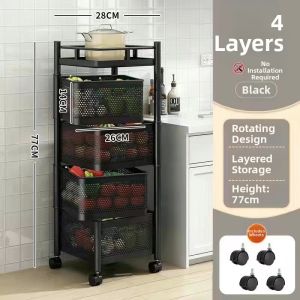 Rotating Multi-functional Kitchen Shelf