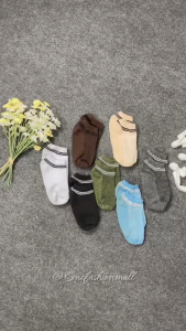 Onefashionmall Kaos Kaki Motif 2 Garis Sock Semata Kaki Fashion Korean Style Kaoskaki Pria Wanita Dewasa Sport Pendek Murah Polos Cowok Cewek KK005