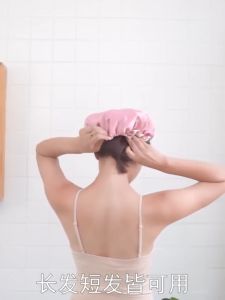 Shower Cap Tebal Anti Air Bahan Polyster Topi Mandi 2AS45