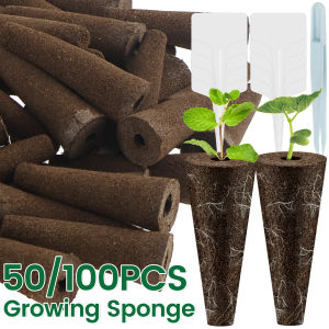 50/100Pcs Grow Sponges Hydroponics Seed Starter Sponges Kit Professional Sponge Water Absorbent Grow Pod Kit Gardening Accessory