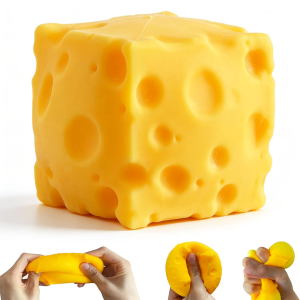Cheese Squishy Toy Slow Rising Soft Squishy Cheese Block Squeeze Fidget Toy Stress Relief Toy for Kids Adults Desk Toy Gift