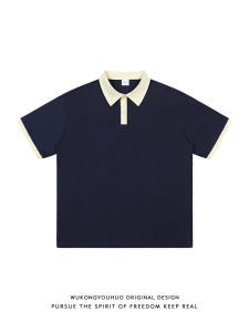 Áo Thun Polo Tay Ngắn Dáng Rộng Phong Cách Nhật Bản Cổ Polo Nam Mùa Hè Thời Trang Đa Năng Thường Ngày Màu Khối Thời Trang