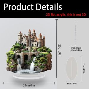 2D Castle Fantasy Acrylic Decorative Piece Festival Decoration Gift Desktop Decoration Office Decoration High Appearance Quality