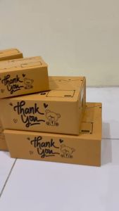 20 ใบ กล่องพัสดุ 00 ลายหมีดำ กล่องThankyou กล่องไปรษณีย์ ทำจากกระดาษ KA