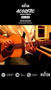 RIXTON Guitar Strings - Acoustic Guitar Strings - 80/20 Bronze - For 6 String Guitar - Deep Bright Projecting Tone - AS12 12-53 Bass Accessories