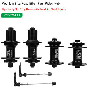 Mountain Road Bike Disc Brake Hub 24/28/32 Holes Thru-Axle Quick Release 8-11 Speed Front 2 Rear 4 Ball Bearings Hub