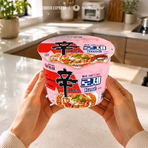 Nongshim Shin Ramyun Rosé Big Cup | Creamy Tomato & Chilli Paste Korean Instant Noodles | 108g