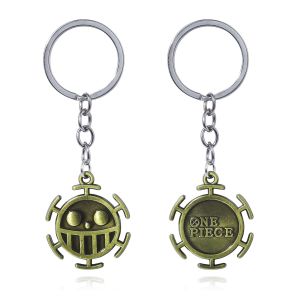 Bandai | One Piece Anime Stainless Steel Keychain Evil Smile Japanese Manga Collectible Creative Unique Student Backpack Charm Gift