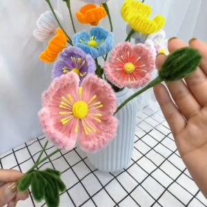 100PCS Originality DIY Colorful Dense Fuzzy Wire Pipe Children Simple Easy Pendant Doll Making Yarn