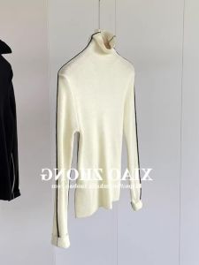 HUOLISI | Color-Blocked High-end Slim-fit Turtleneck Womens Pullover Knitwear