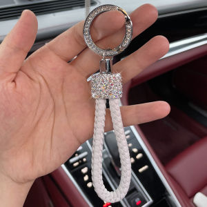 Trendy Diamond Embedded Keychains Creative Womens Gift Suitable for Mercedes Audi Porsche Key Ring Car Interior Accessories