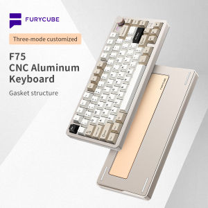 FURYCUBE F75 75% Mechanical Gaming Keyboard Wired/2.4G Wireless/Bluetooth Custom Gasket RGB Hot Swappable Keyboard for Windows/MacOS