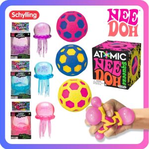 schylling Needoh Fuzz Ball Jellyfish Squishy Blind Box Random Color Soft Stress Relief Toy Cute Relaxing Squeeze Sensory Toy