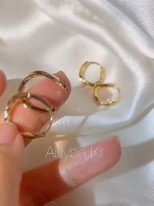 18k saudi gold pawnable legit pure gold twisted hoop earrings womens niche design simple temperament fashion jewelry