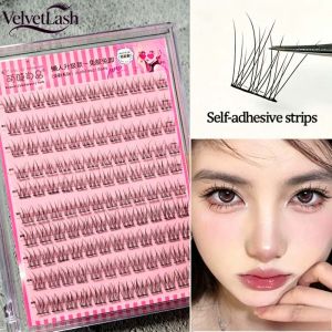 VelvetLash【Local Stock】Noglue Eyelashes Lazy False Eyelashes Self Adhesive Lash Natural Cluster Lashes DIY Fake Eyelashes Individual Eye Lashes