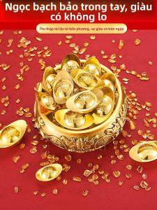 BAINAYUAN | Good Fortune Brass Gold Ingot Decor Ornament