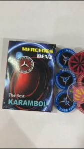 Biji Karambol Rangkap 2 Lapis Tebal 5 mm Motif Mercedes Benz Merci / Random | koin krambol dua layer original | 1 set buah kerambol 5mm | coin bola carambol | anak carrom games