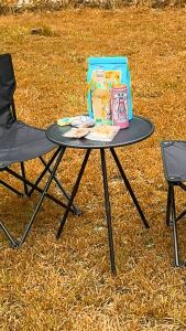 โต๊ะแคมป์ปิ้ง ตั้งแคมป์โต๊ะกลม โต๊ะกลมเล็กพับได้  วัสดุCPP กลมเล็ก พับเก็บได้ กลางแจ้งขนาดเล็ก ปรับความสูงได้ น้ำหนักเบาและพกพาได้ โต๊ะตั้งแคมป์ปรับระดับความสูงได้ มาพร้อมถุงเก็บ ตั้งแคมป์ เดินป่า กาแฟ การดื่มชา โต๊ะตั้งแคมป์