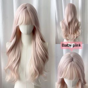 Ashely Pink Wig Lolita Long Straight Pink Wig for Women Headband Synthetic Wigs Pelucas De Fiesta Wigs in Promotion Lolita 가발