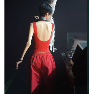 Camisole Womens Outer Wear with Chest Pad U-Shaped Beauty Back Inner Bra Integrated Basic Yoga American Deconstruct Tops