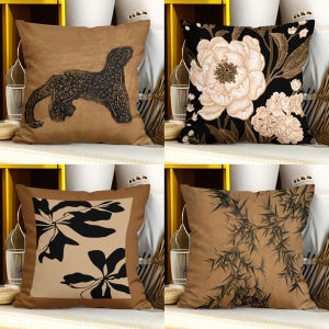 Retro European Artistic Sofa Pillow Cover Bedroom Living Room Vintage Style Square PP Cotton Filled Removable And Washable