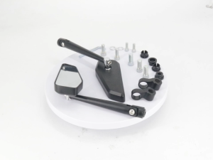 Black Rearview Mirror High-Definition Image Quality Motorcycle Handlebar Mount Adjustable Angle