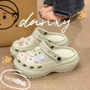 TZLDN | Thick Sole Platform Hole Shoes Slip-Ons Summer Outdoor Wear