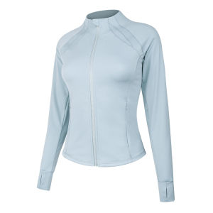 เสื้อวิ่งโยคะแขนยาวสำหรับผู้หญิง แห้งเร็ว ระบายอากาศได้ดี ทรงสลิมฟิต กันลม กางเกงขายาวสำหรับออกกำลังกาย ฤดูใบไม้ผลิและฤดูใบไม้ร่วง