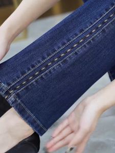 กางเกงยีนส์ทรงหลวมเอวสูงสำหรับผู้หญิง กางเกงขายาวทรงหลวมฤดูใบไม้ร่วง/ฤดูหนาว กางเกงยีนส์ทรงขาบานเอวยางยืดสำหรับผู้หญิง