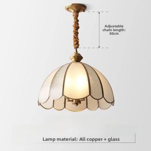 Full Copper Restaurant Chandelier American Retro Large Scale Home Dining Room Table Bar Lamp Entrance Balcony Lighting Fixtures