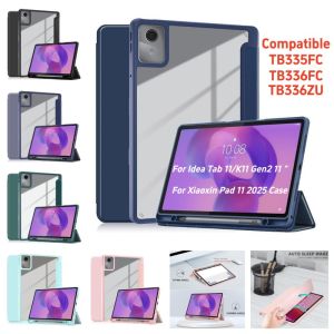 For Lenovo Idea Tab 11 Inch K11 Gen2 TB336ZU/FU Acrylic Tablet Cover with Pencil Holder Case for Xiaoxin Pad 2025 11 TB335FC