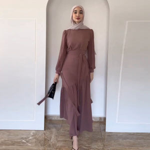 Arab Dubai Malay Saudi Arabia Clothing and Dress Suit Two-piece Set Dubai Women Long Robe